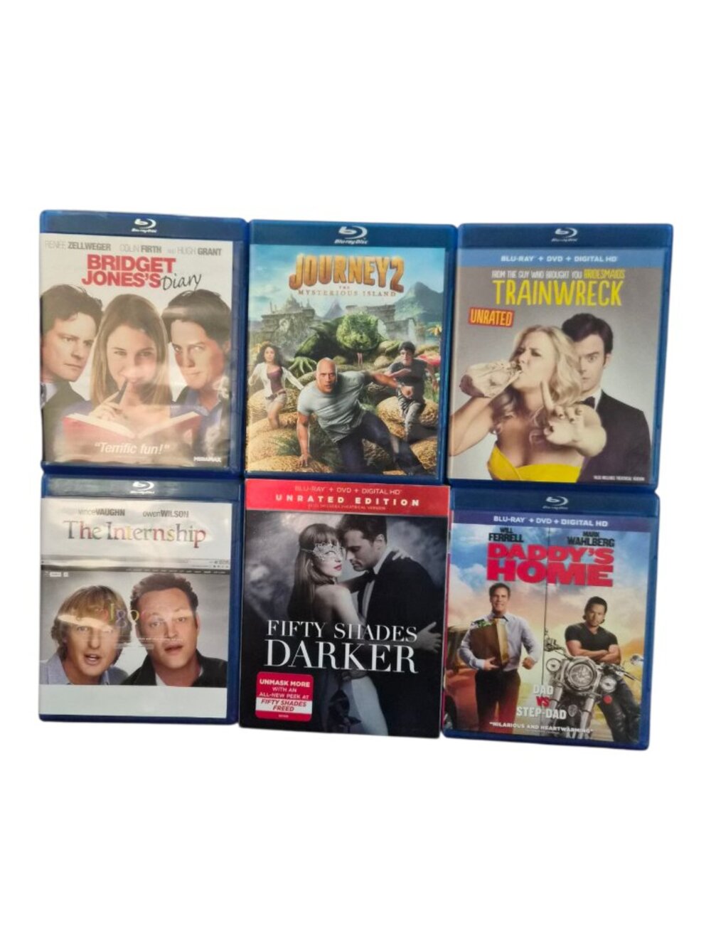 6 Blu-ray Romance, Action, Comedy The Internship, Fifty Shades Darker, Journey 2